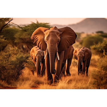 African Elephant Painting Print
